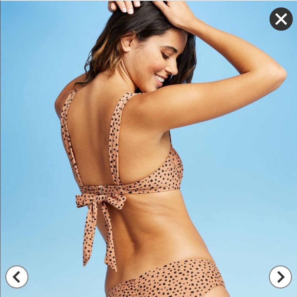Leopard bralette square neck adjustable bikini XS - Picture 4 of 6